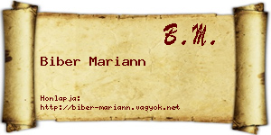 Biber Mariann névjegykártya
