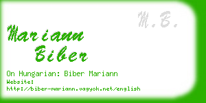mariann biber business card